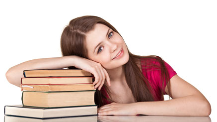 girl with books